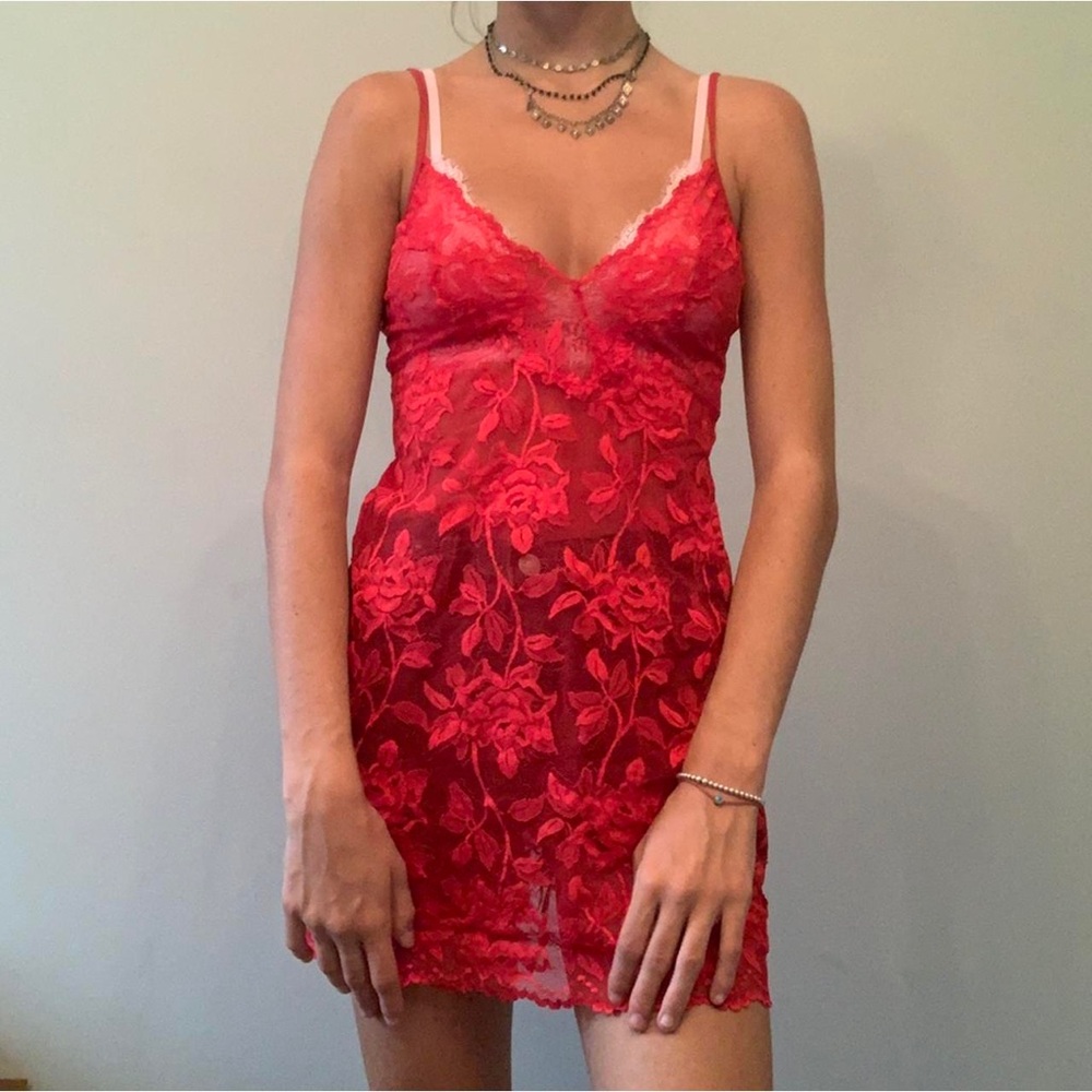 Victoria's Secret lace floral mini y2k dress size Large